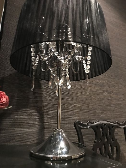 Candeeiro de mesa moderno e clássico abajour preto