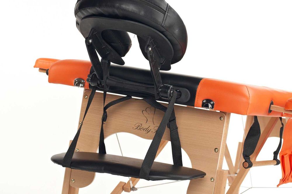 Stół, łóżko do masażu 3-segmentowe drewniane dwukolorowe