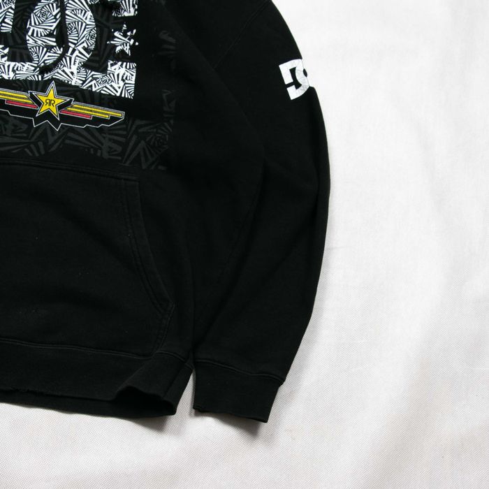 Y2k hoodie DC Rockstar bluza z kapturem M grunge sk8 print