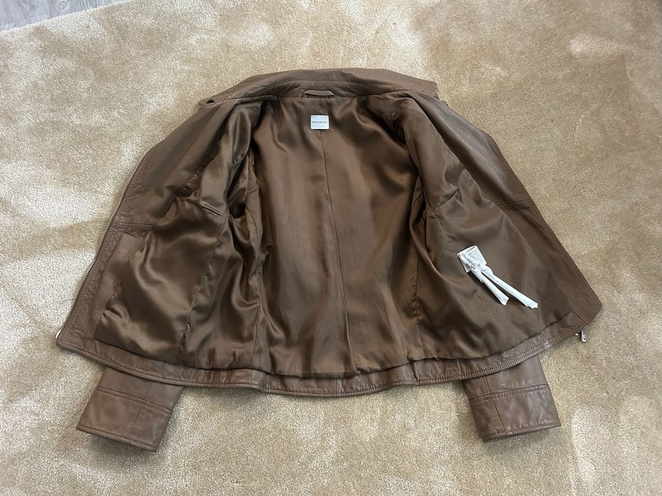 Casaco biker Pennyblack em pele genuína – Camel – Tamanho 42 IT