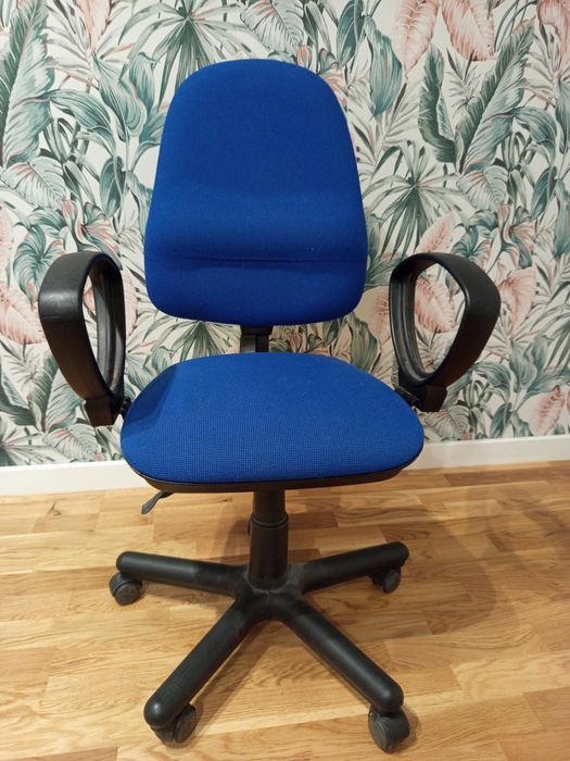 Fotel biurowy, regulowany, niebieski