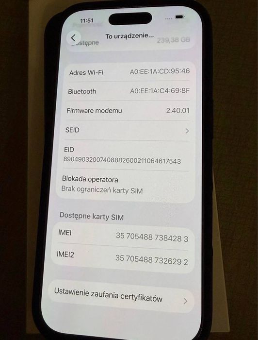 IDEALNY Iphone 16 Pro 256GB