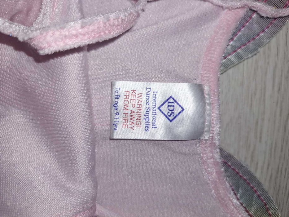 Strój wróżki 128 – różowa, tęczowe skrzydła