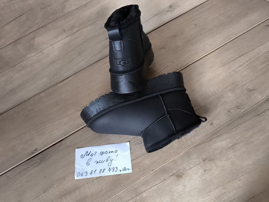 36-41 р короткі угги на платформі шкіряні женские ботинки кожаные ugg