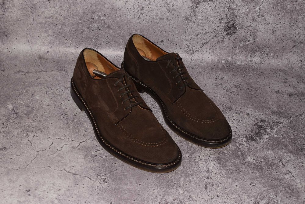 Doucal's Brogues Suede (Мужские Премиальные Броги Туфли Дерби Santoni
