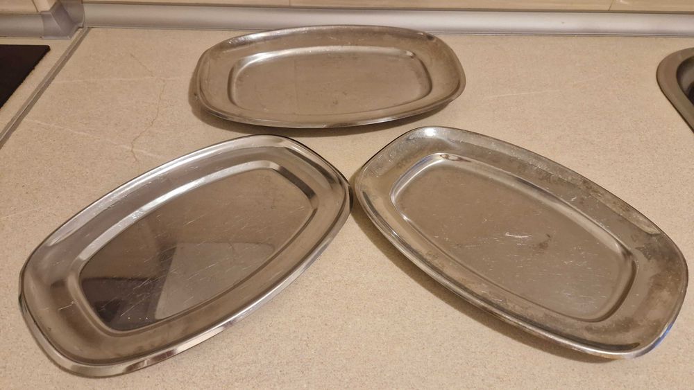 Conjunto de 2 travessas de servir em inox