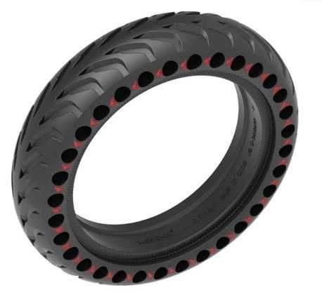 Opona do hulajnogi półpełna 8,5x2 36,5mm czarna, czerwone elementy
