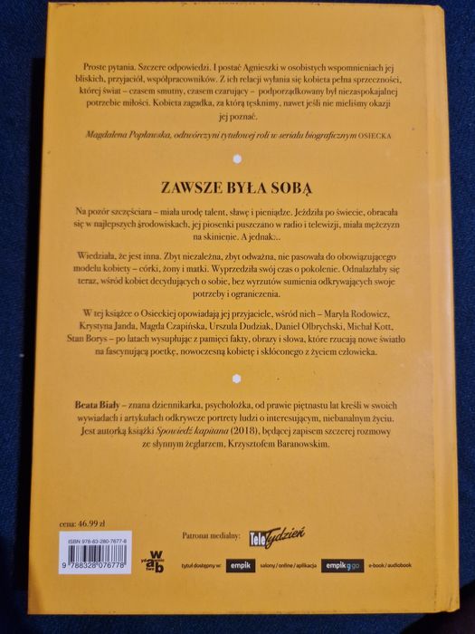 Osiecka Tego o mnie nie wiecie autor Beata Biały