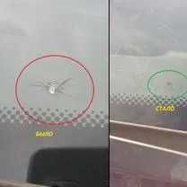 ремонт сколов, трещин на авто стеклах.