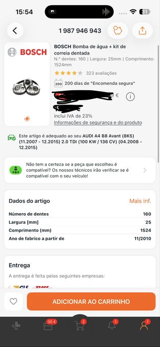 Kit Distribuição Audi A4 B8 - 2009/2012