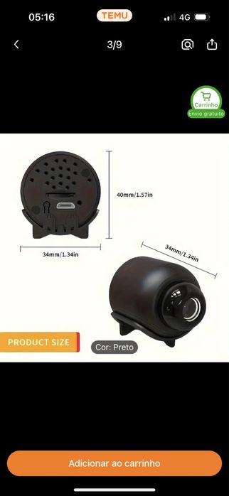 CAMERA IP SEM FIO MINI 2.4 GHz64739664695811121