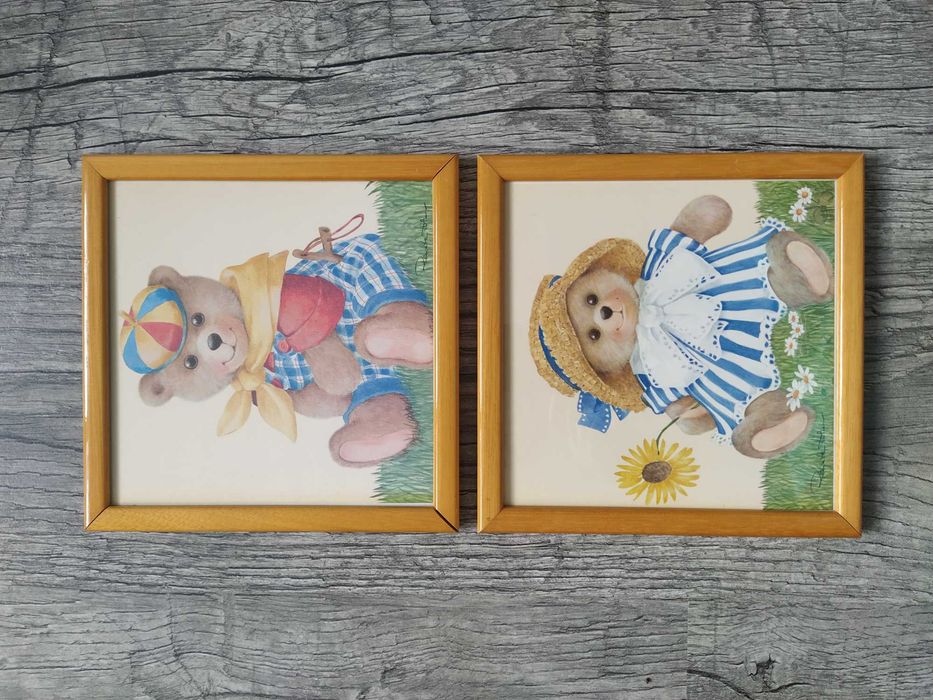 Renate Holzner obrazki druk artystyczny miś chłopiec dziewczynka 20x20