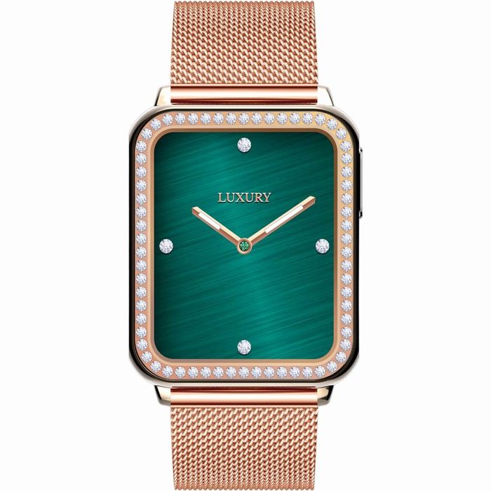 smartwatch gravity różowe złoto czarny 2 paski gt17-5