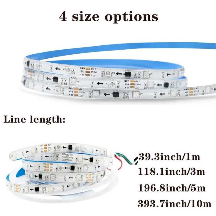 NOVO - Fita de LED RGB que muda de cor por controlo remoto ou musica