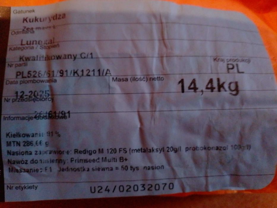 Kukurydza nasiona Lunexal