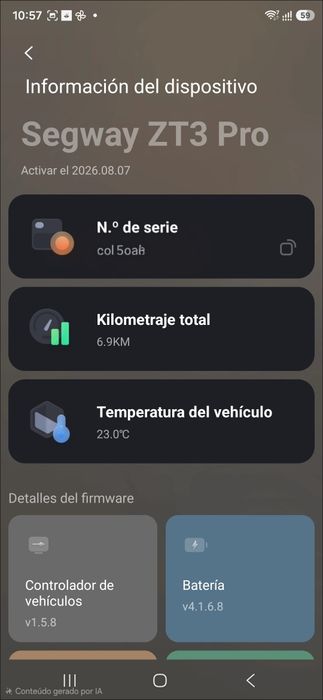 Trotinete segway ZT3 pro nova com 6km apenas