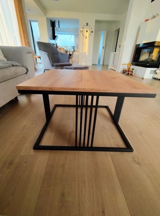 Stolik kawowy dąb Craft złoty