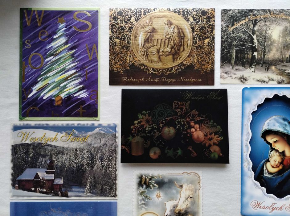Kartki świąteczne Boże Narodzenie i Nowy Rok - zestaw