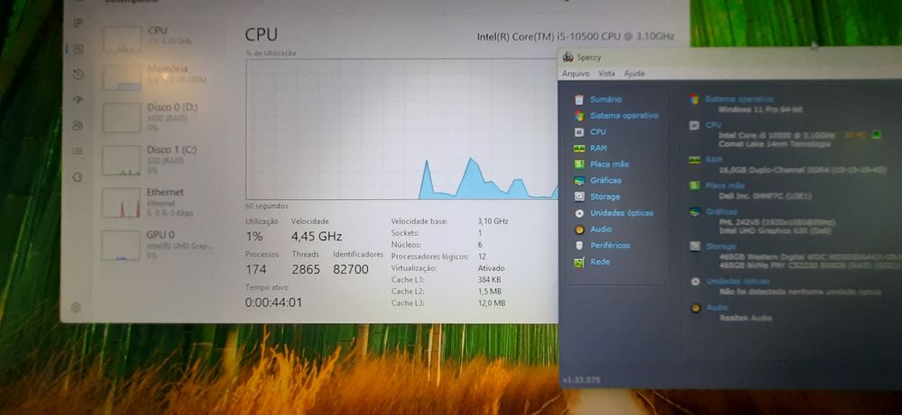 Pc Office DELL 3080 10ªG| i5 ou i7 | 16G/32G DDR4 | NVMe512 + HDD500 | WiFi | W11
