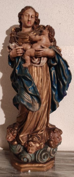 Arte sacra - Imagem de nossa senhora com o menino ao col