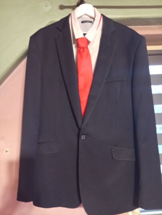 Modny garnitur granatowy(dodatki gratis)pas108, długość 188 cm