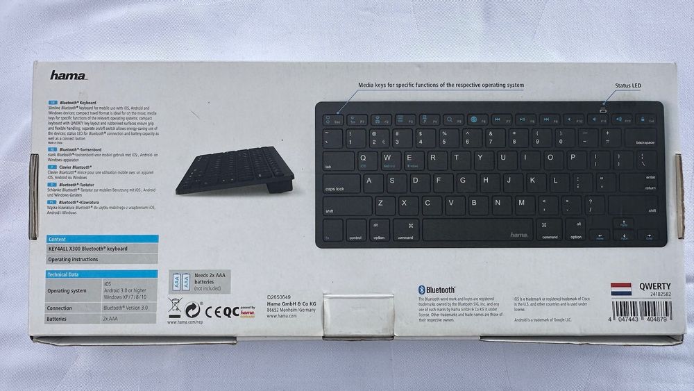 Teclado Bluetooth Hama Key4All X300