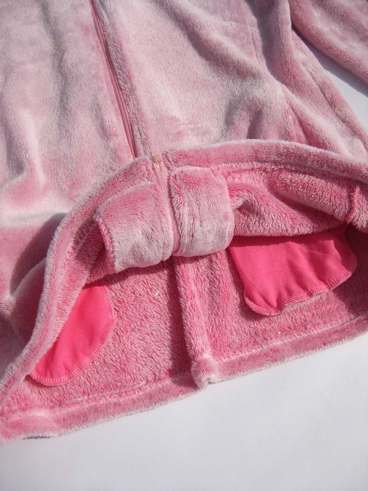 Мягенькая плюшевая толстая розовая кофта на молнии с карманами Janina