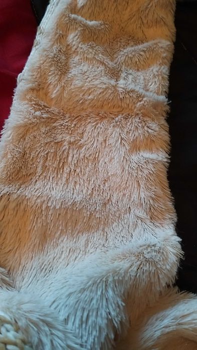 Cachecol fechado Echarpe branco e castanho