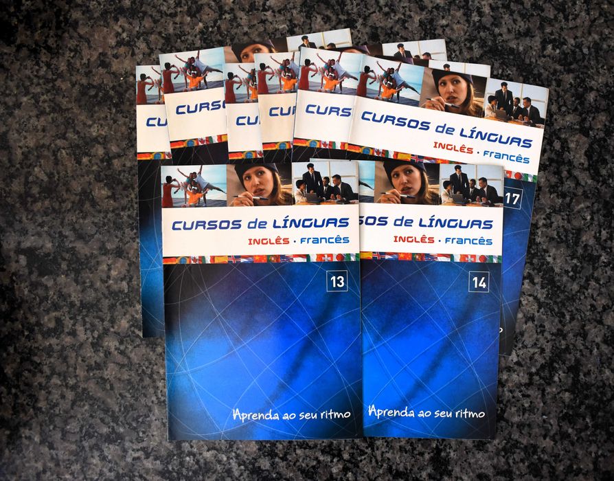 Cursos de Línguas Inglês e Francês - PC CD-ROM e fascículos