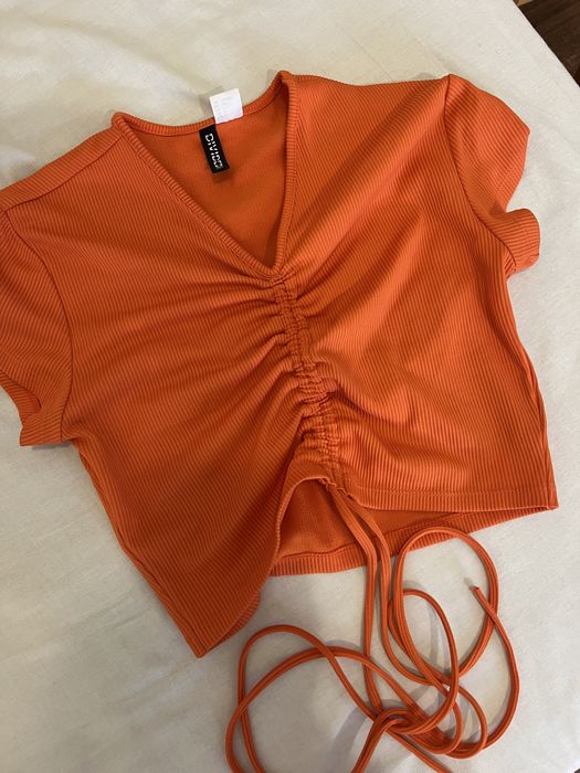 Топ h&m на затяжках помаранчевий