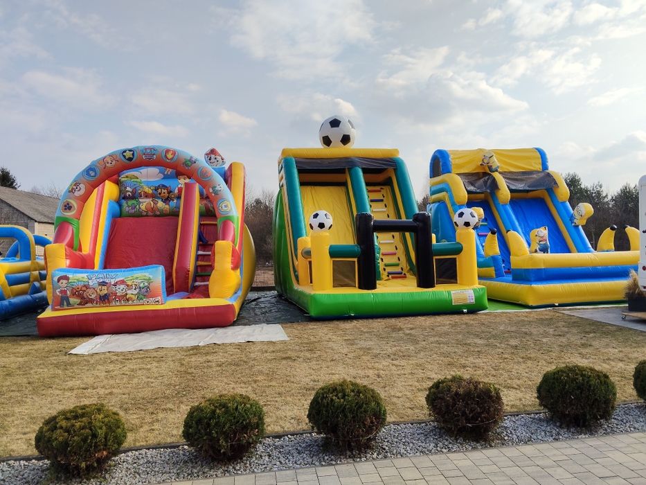 Dmuchaniec zjeżdżalnia plac zabaw wata cukrowa