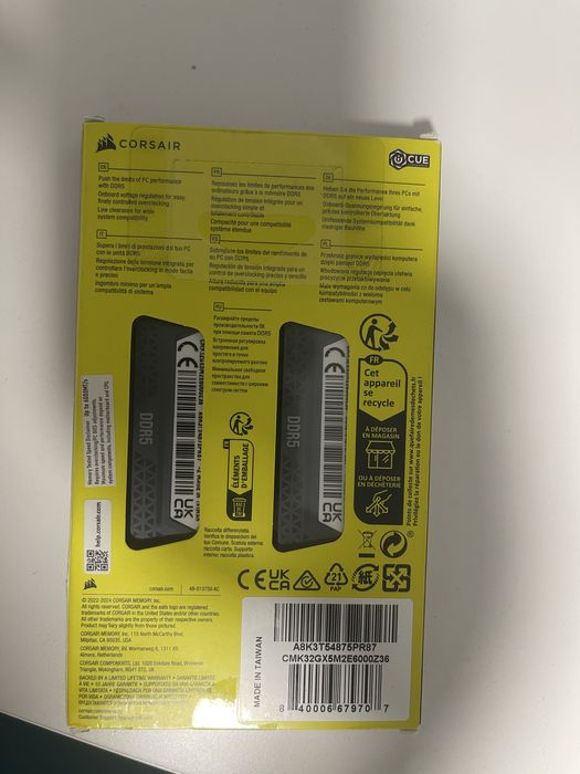 Vendo Memoria Ram DDR5 Corsair 32 GB 6000Mhz