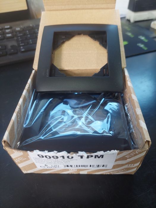 Espelho simples Logus 90 preto mate