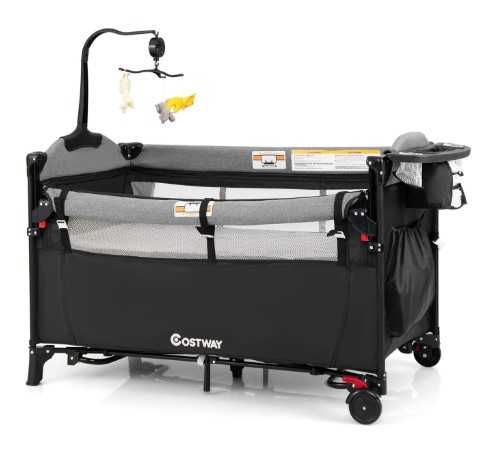 Składane łóżeczko dziecięce z przewijakiem 78x125x66cm OPIS