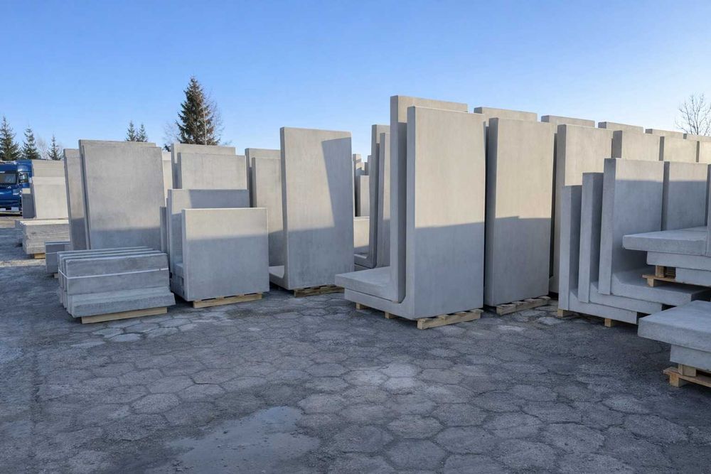 Mur oporowy L-ka LKI LKA zasieki boksy ściana beton C30/37 TRANSPORT