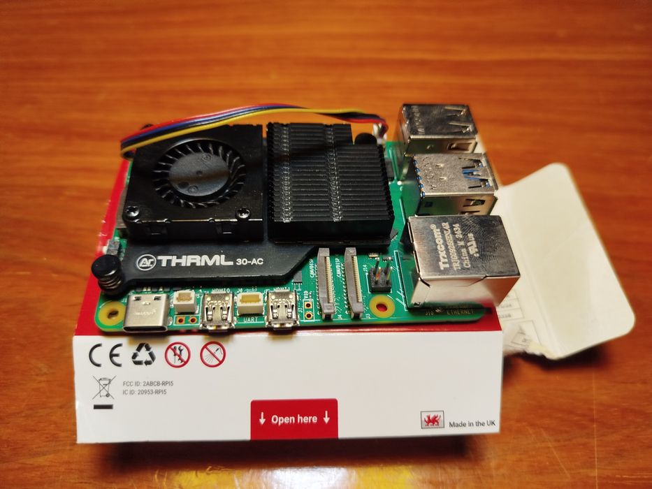 Raspberry Pi 5, 8GB + кулер, блок питания и HDMI - micro HDMI