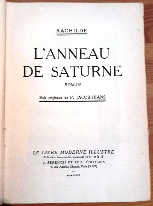 Rachilde, L'anneau de Saturne
