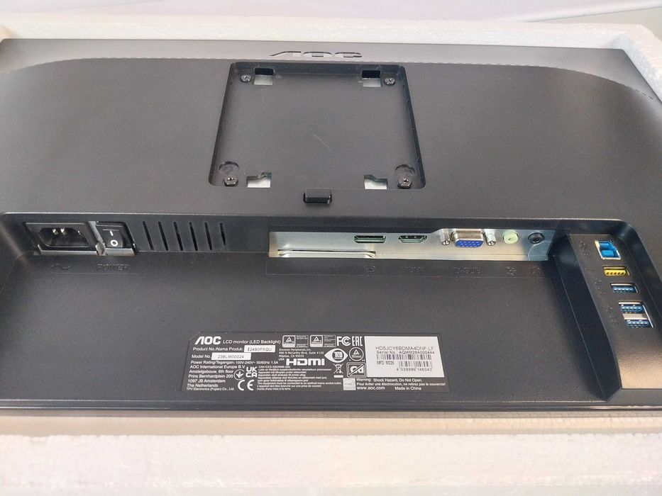 Monitor 24" AOC I2490PXQ 1920 x 1080 FHD IPS 4ms 60Hz VGA HDMI