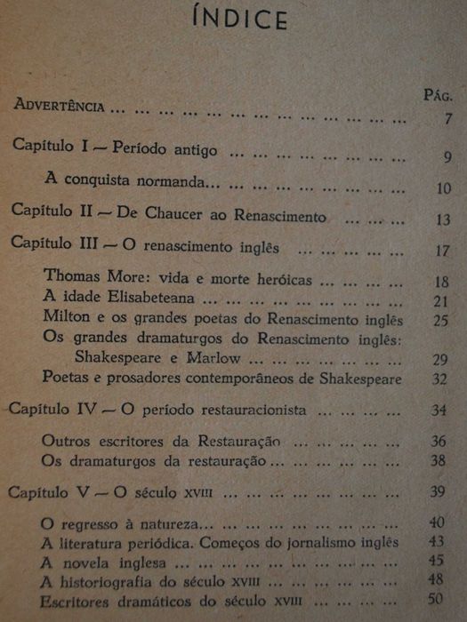 Breve História da Literatura Inglesa de Alves de Azevedo - 1º Ed. 1942