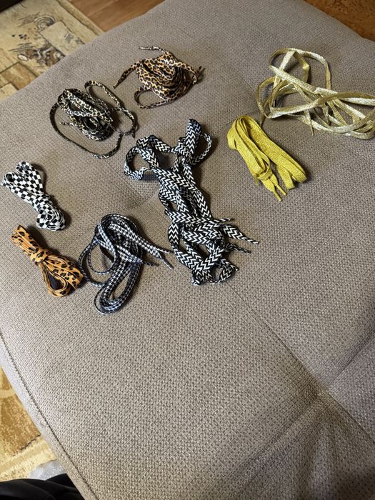 Шнурки для обуви серебристые и белые, леопардовые