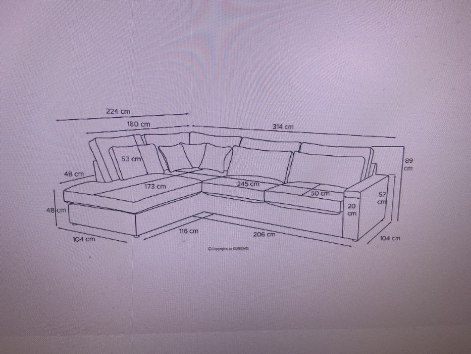 Duży naroznik lewo stronny