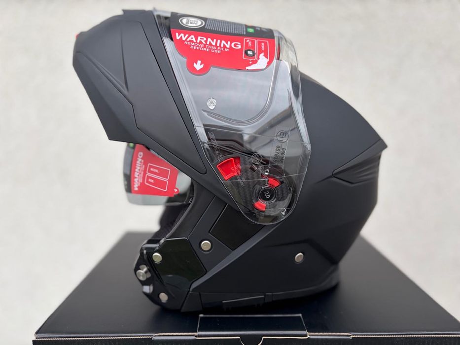Kask motocyklowy szczekowy SMK Gullwing czarny rozmiar M, Bledna,ECE06