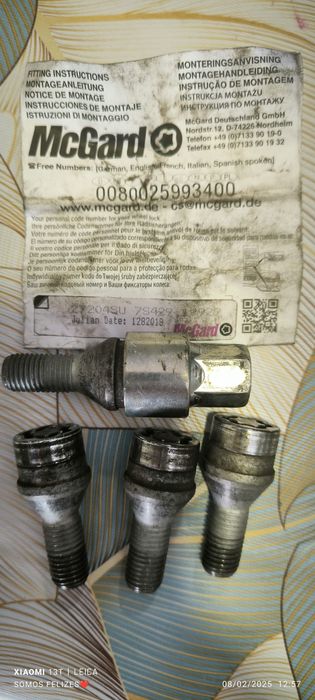 Pernos de segurança usados