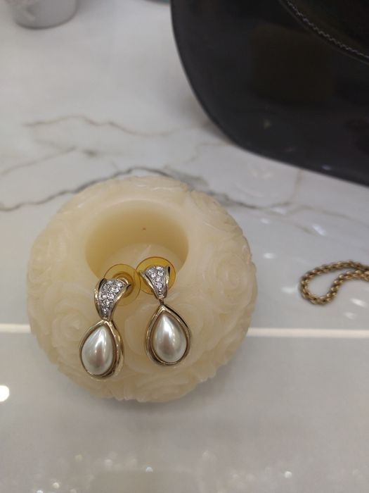 Сережки позолота вінтаж імітація перлин M&S