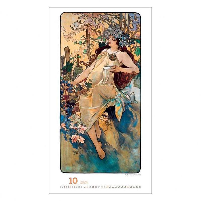 ALFONS MUCHA 13-plansz reprodukcje malarstwa w kalendarzu