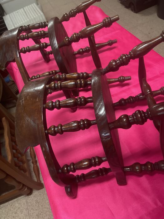 Par de mini cadeirões em madeira decoração