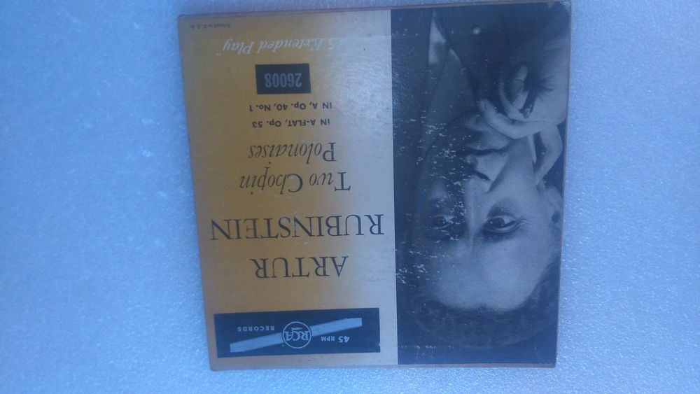 Raro vinil single Artur Rubinstein – Zwei Chopin Polonaisen