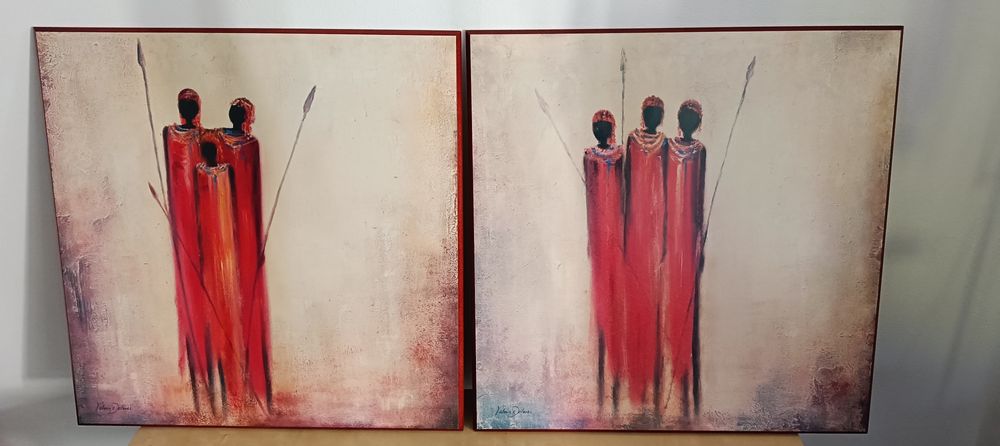 Obrazy Postacie Masajów 2 sztuki