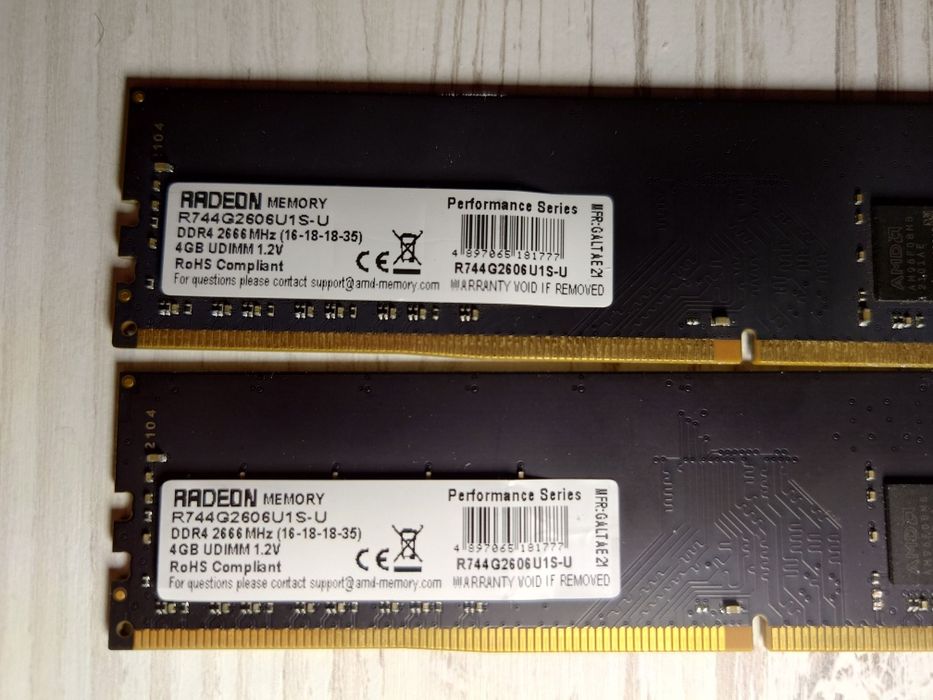 AMD 2x4 GB DDR4 2666 MHz R744G2606U1S-U RAM ОЗП ОЗУ оперативна пам'ять