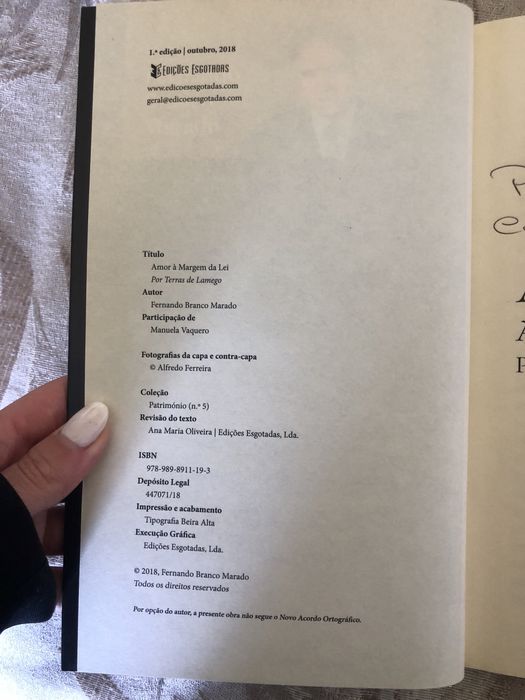 Romance “Amor à margem da Lei”